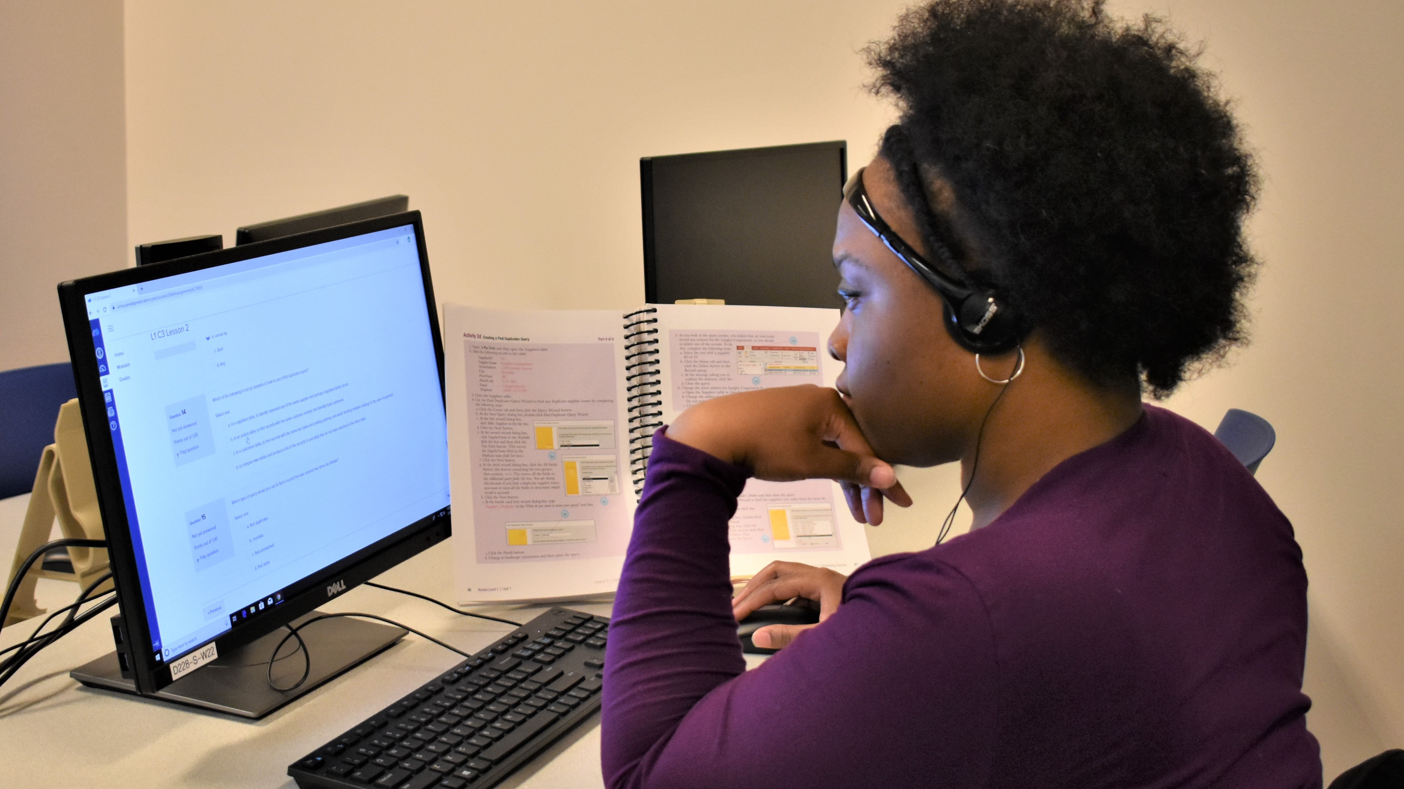 Student working at computer Student working at computer